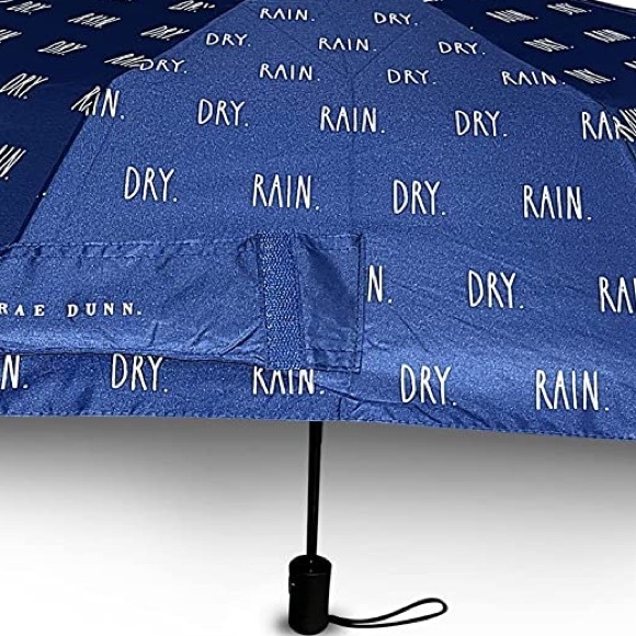 ❤️❤️ Rae Dunn Blue/White Auto Open & Close Travel Umbrella NEW❤️❤️ - Picture 3 of 6